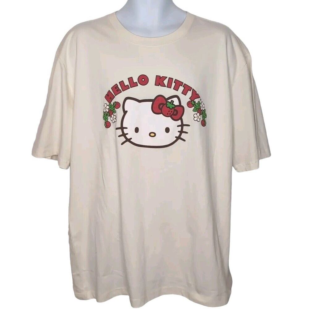 Dumbgood‎ Hello Kitty Graphic T Shirt Men's Size XL Cream Unisex Top Tee NEW NWT